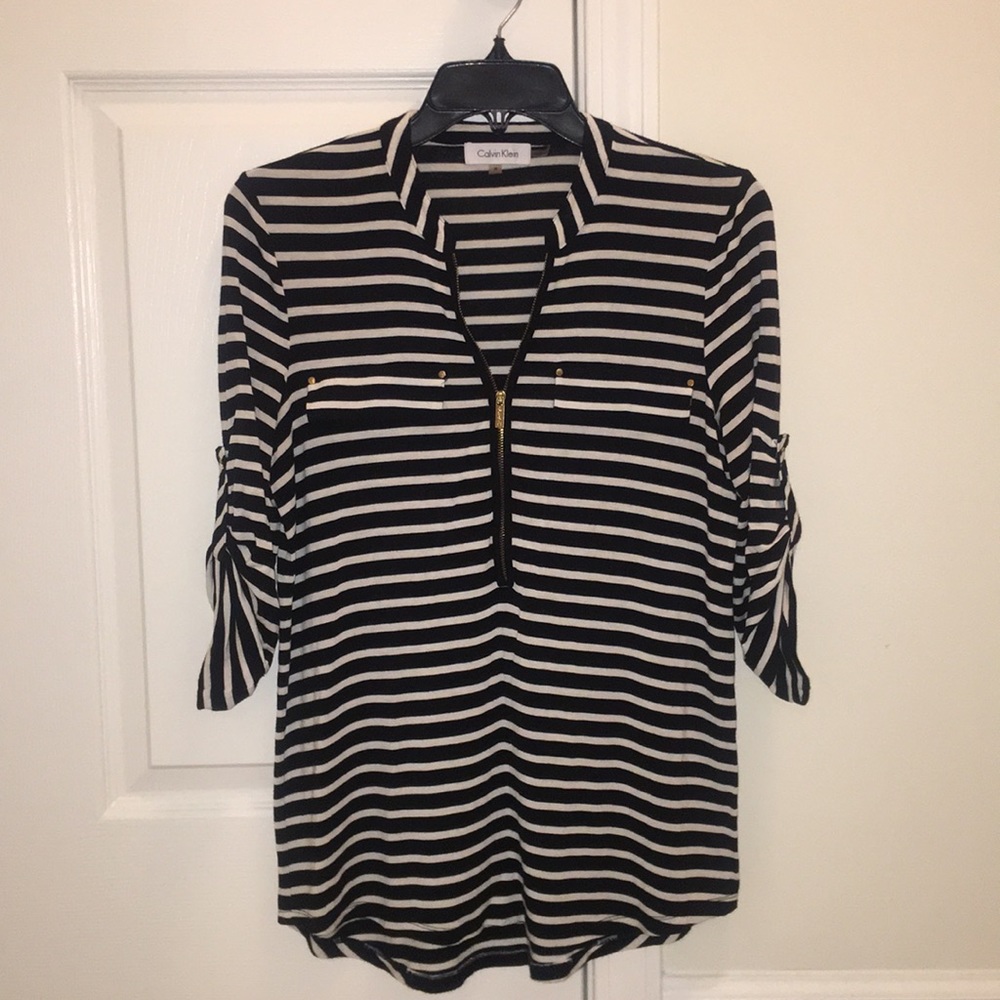 Calvin Klein Zip Front Roll Sleeve